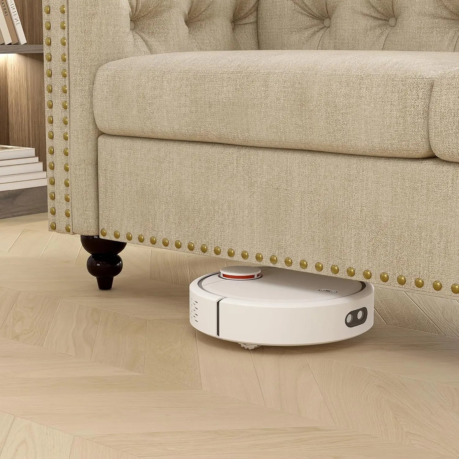 mcc direct Large 2 seater Chesterfield Style Button back Sofa, Couch Linen Fabric Settee for Living Room Office Bedroom Victoria