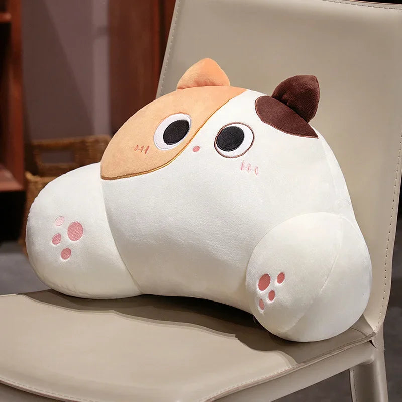 Thickened Cat Back Cushion Siamese Calico Cat Sofa Bed Chair Lumbar Support Cushion Comfortable Throw Pillow Home Decor Girl