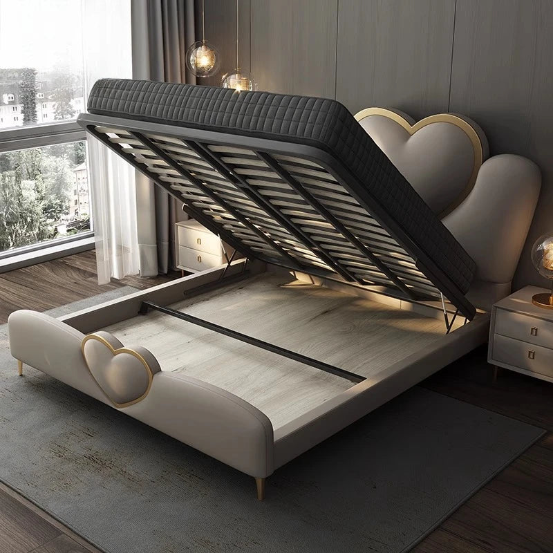 Princess New Chinese Beds Minimalist Lazy Design Comfortable Beds Storage European Aesthetics Wood Cama De Casal Home Furniture