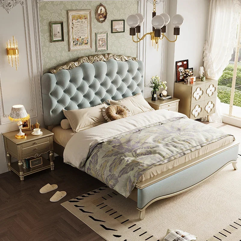 Luxury Bedroom Massage Bed European Leather Princess Sleeping Wooden Girls Bed Loft Modern Letto Matrimoniale Unique Furniture