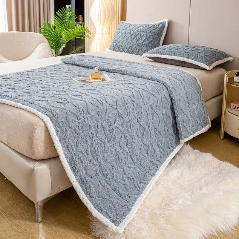 Winter Warm Thick Mattress Topper Pad Fleece Bedspread Soft Non-slip Thin Tatami Mat Home Dormitory Bedsheet Mattress Cover