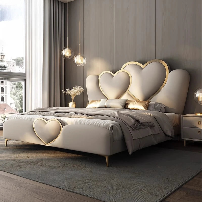 Princess New Chinese Beds Minimalist Lazy Design Comfortable Beds Storage European Aesthetics Wood Cama De Casal Home Furniture