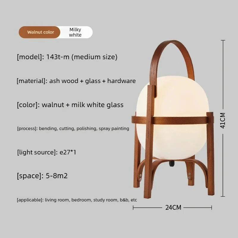 Wabi Sabi style Japanese living room, study, bedroom, creative reading light, Nordic portable wooden desk lamp, floor lamp