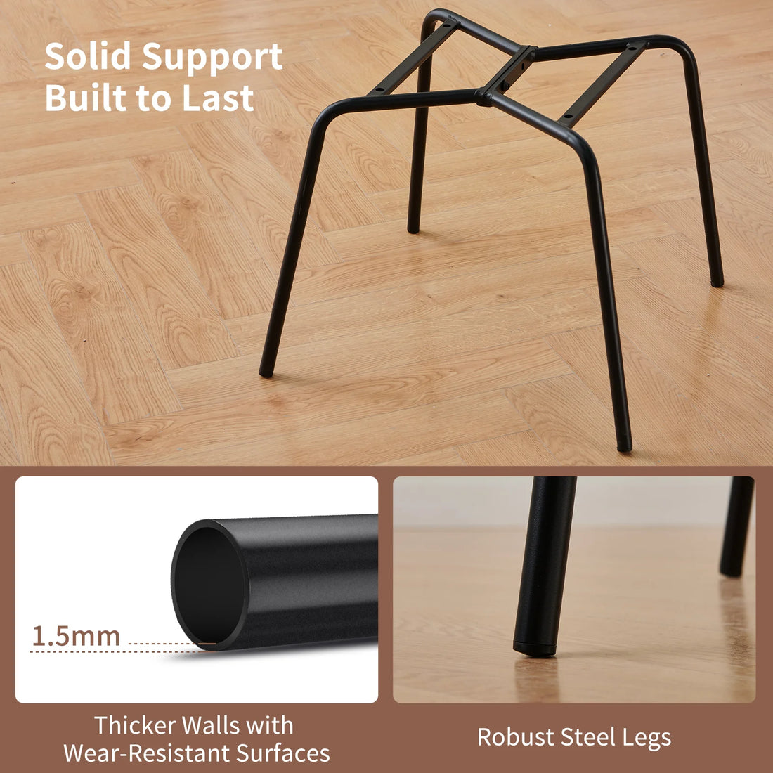 AINPECCA Linen Fabric Dining Chairs Set 2 High-Resilience Spring Cushion Ergonomic Curved Backrest for Comfortable Seati