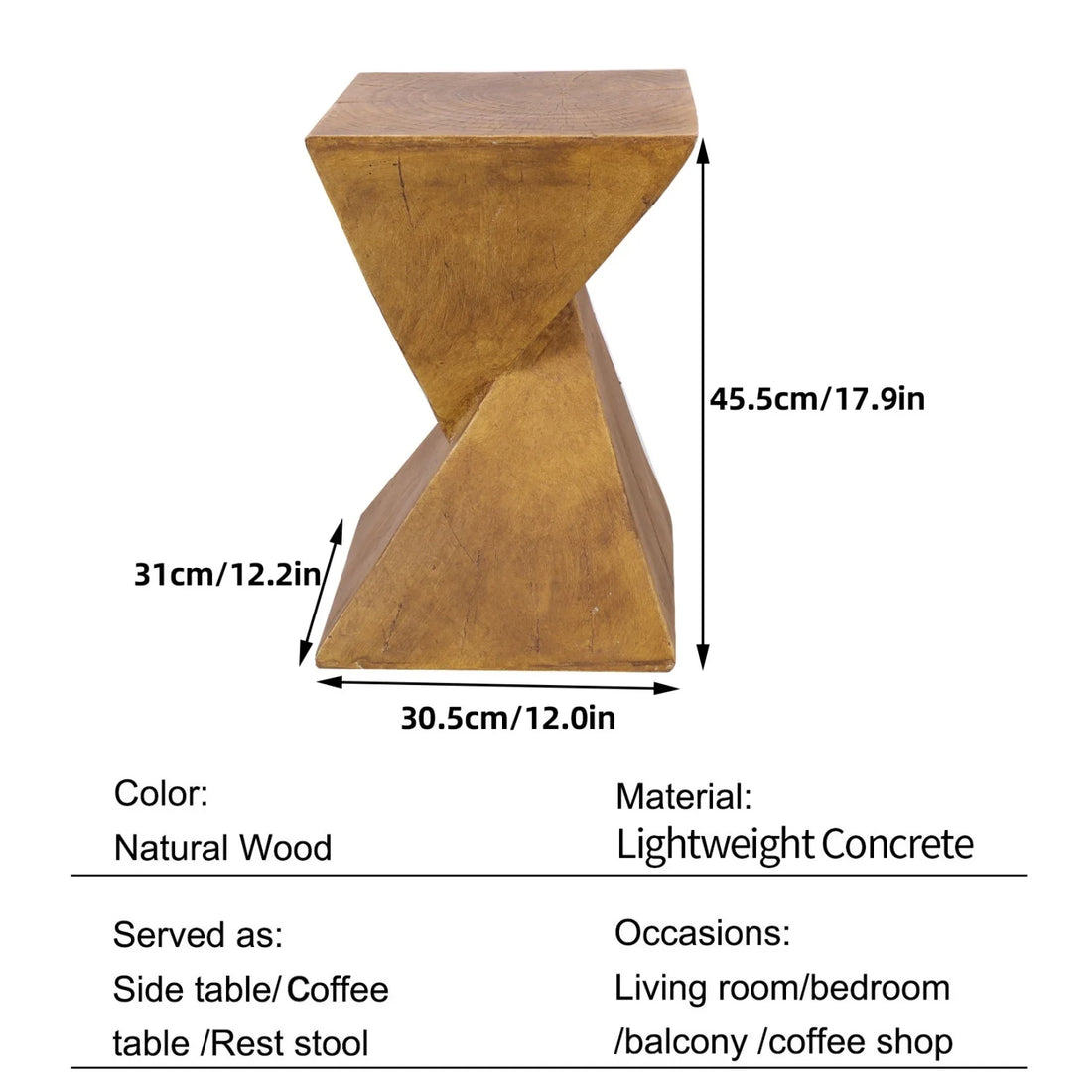 Modern Concrete Side Table for Living Room Bedroom Accent Table End Table Desk Garden Stool Home Furniture