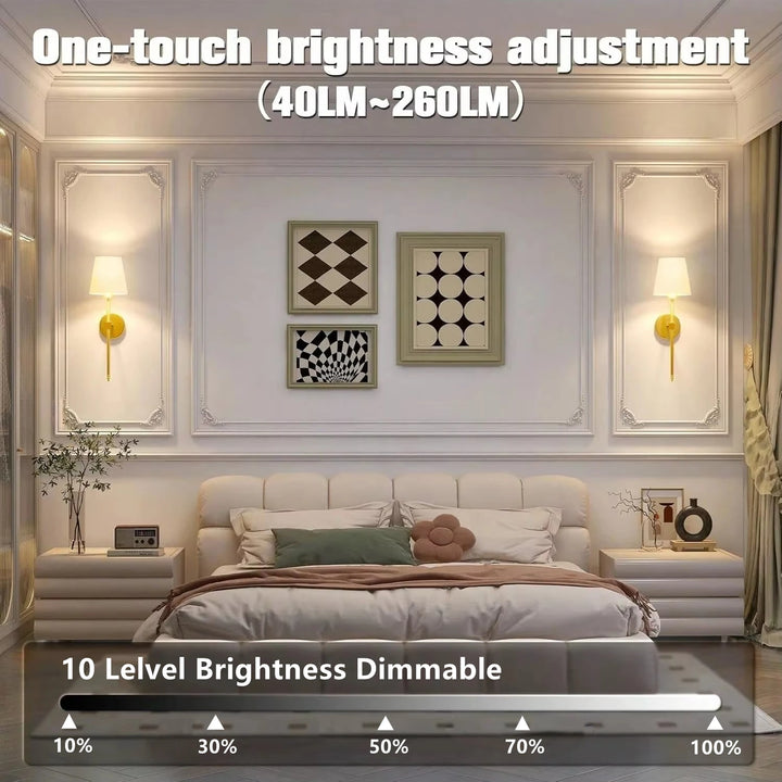Wireless battery powered wall lamp rechargeable wall lamp dimmable detachable bulb remote control 10 color wireless wall lamp