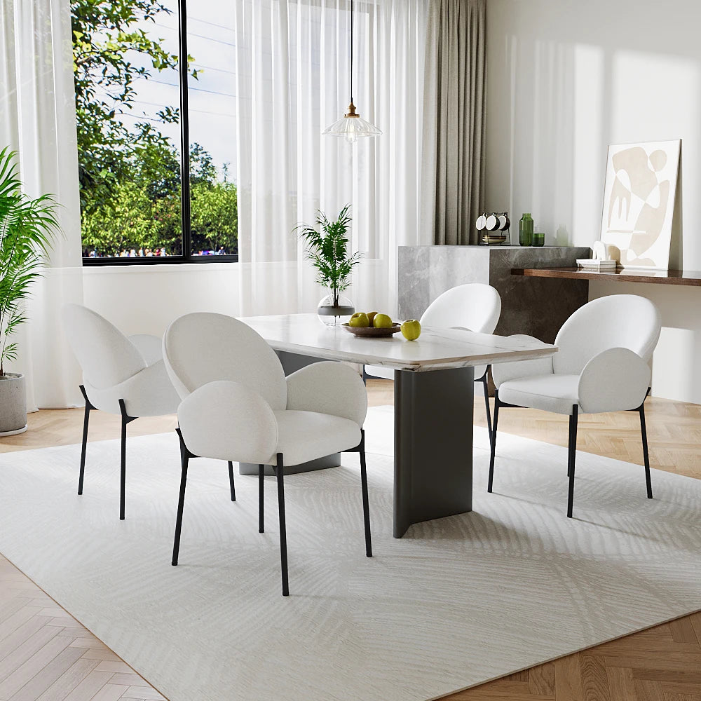 【Breeins】2Pcs Upholstered Dining Chairs with Armrest