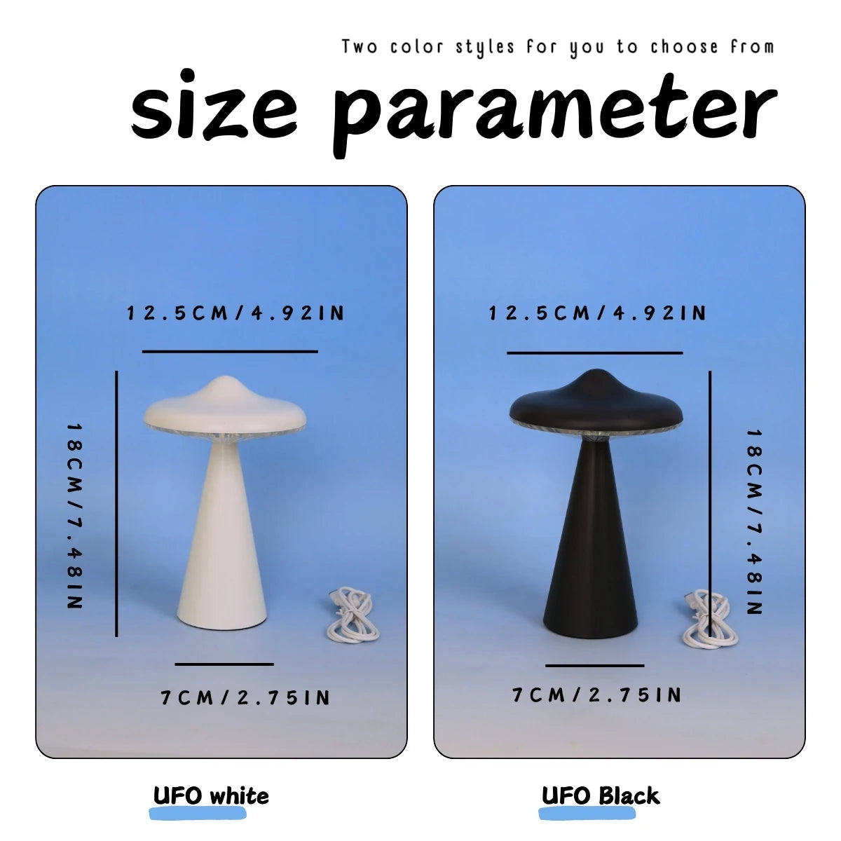 Novel UFO night light LED desk light USB charging dimmable reading light Bedside bedroom decoration touch desk light