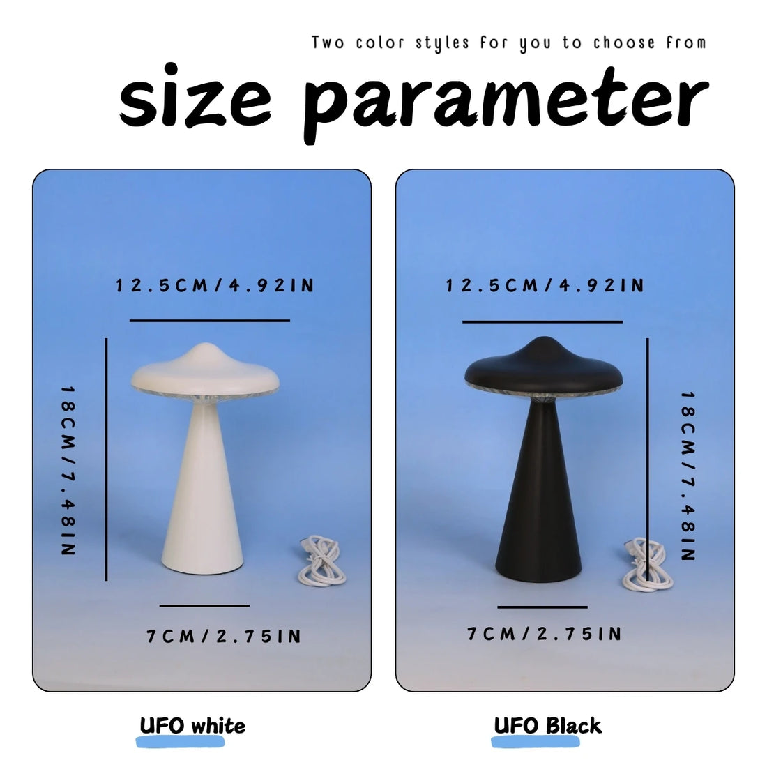 Novel UFO night light LED desk light USB charging dimmable reading light Bedside bedroom decoration touch desk light