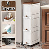 Slim Cabinet 20cm Wide Rolling Storage 2-6 Tiers Large Capacity Space-Saving Heavy-Duty for Kitchen Living Room Bedroom
