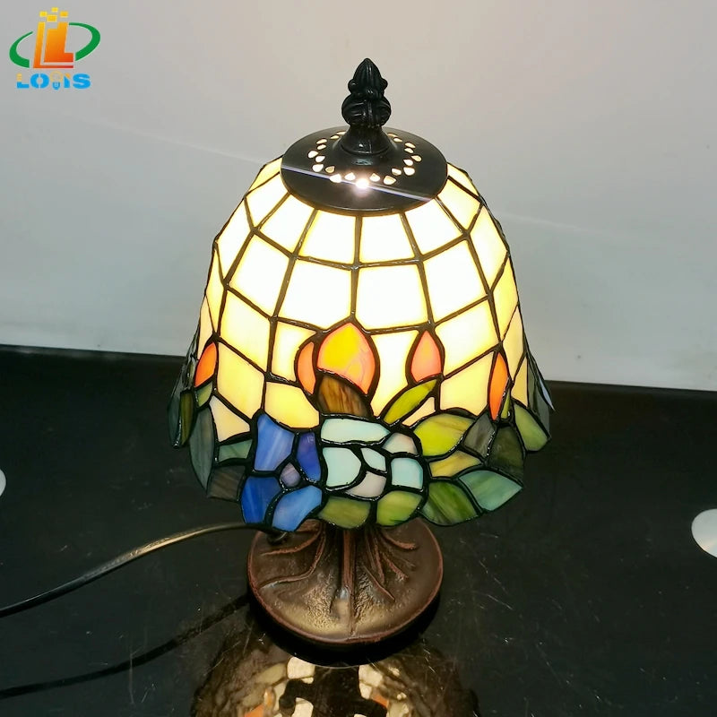 6 Inch Scandinavian Orchid Small Table Lamp Bedroom Bedside Breastfeeding Night Light Cafe Decoration Glass Birthday Gift