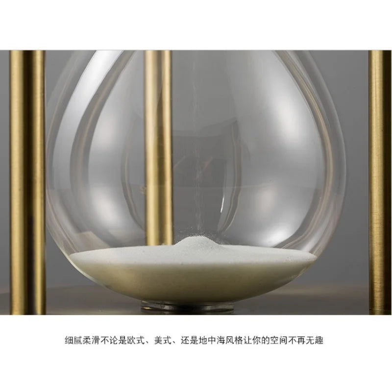Elegant 15/30min Rotating Hourglass Timer with Metal Body Home Table Crafts for Club and Hotel Decoration