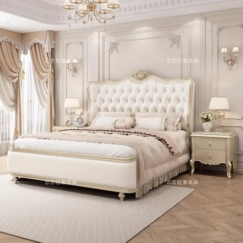 Wooden Design Massage Bed Bedroom Frame Luxury Girls Bed European Queen Modern Safe Simple Letto Matrimoniale Home Furniture