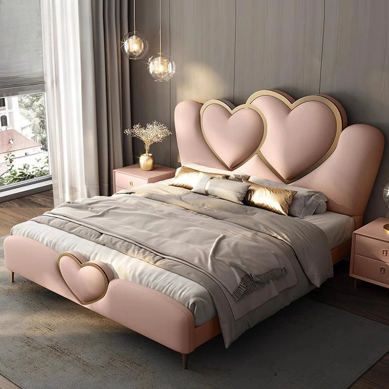 Princess New Chinese Beds Minimalist Lazy Design Comfortable Beds Storage European Aesthetics Wood Cama De Casal Home Furniture