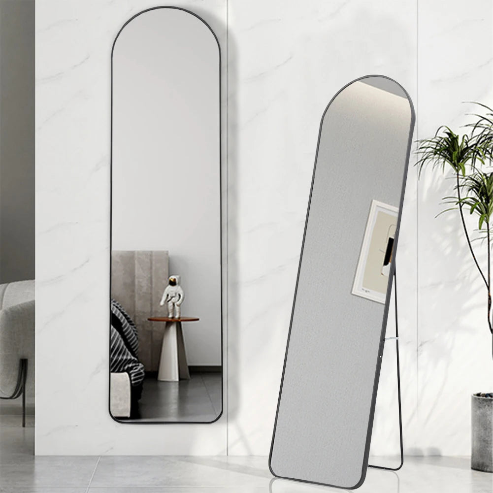 【Lifeideas】Black 150/160cm Modern Arched Wall Freestanding Floor Mirror