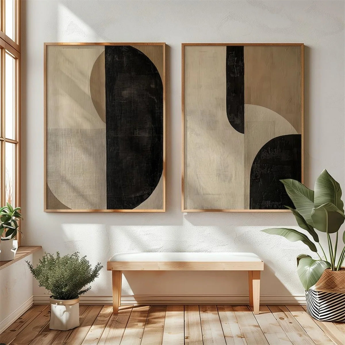 2pcs/set Japanese Retro Wabi Sabi Mountains Abstract Canvas Print Poster Modern Minimalist Art Print Home Decor Wall Art Poster