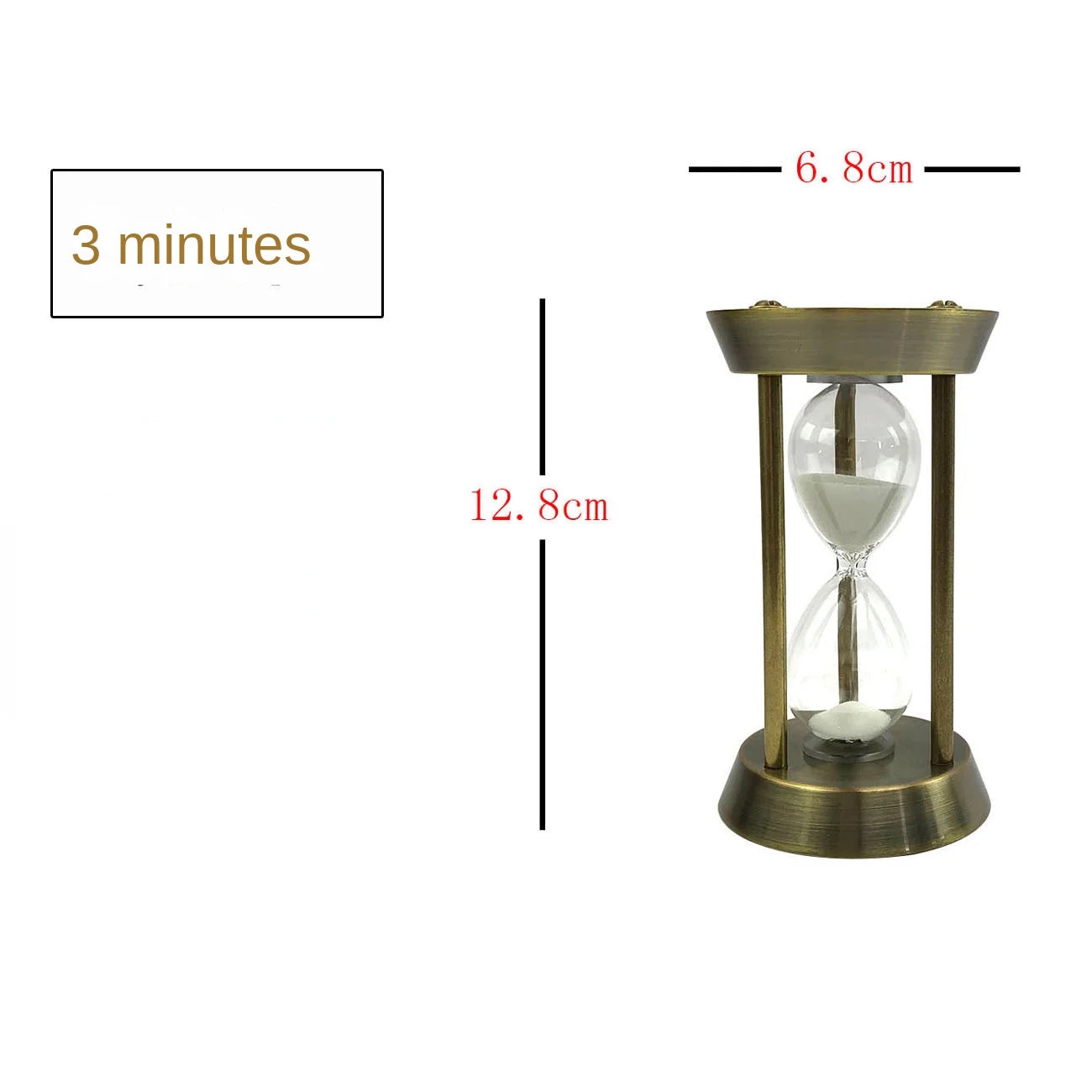 Elegant 15/30min Rotating Hourglass Timer with Metal Body Home Table Crafts for Club and Hotel Decoration