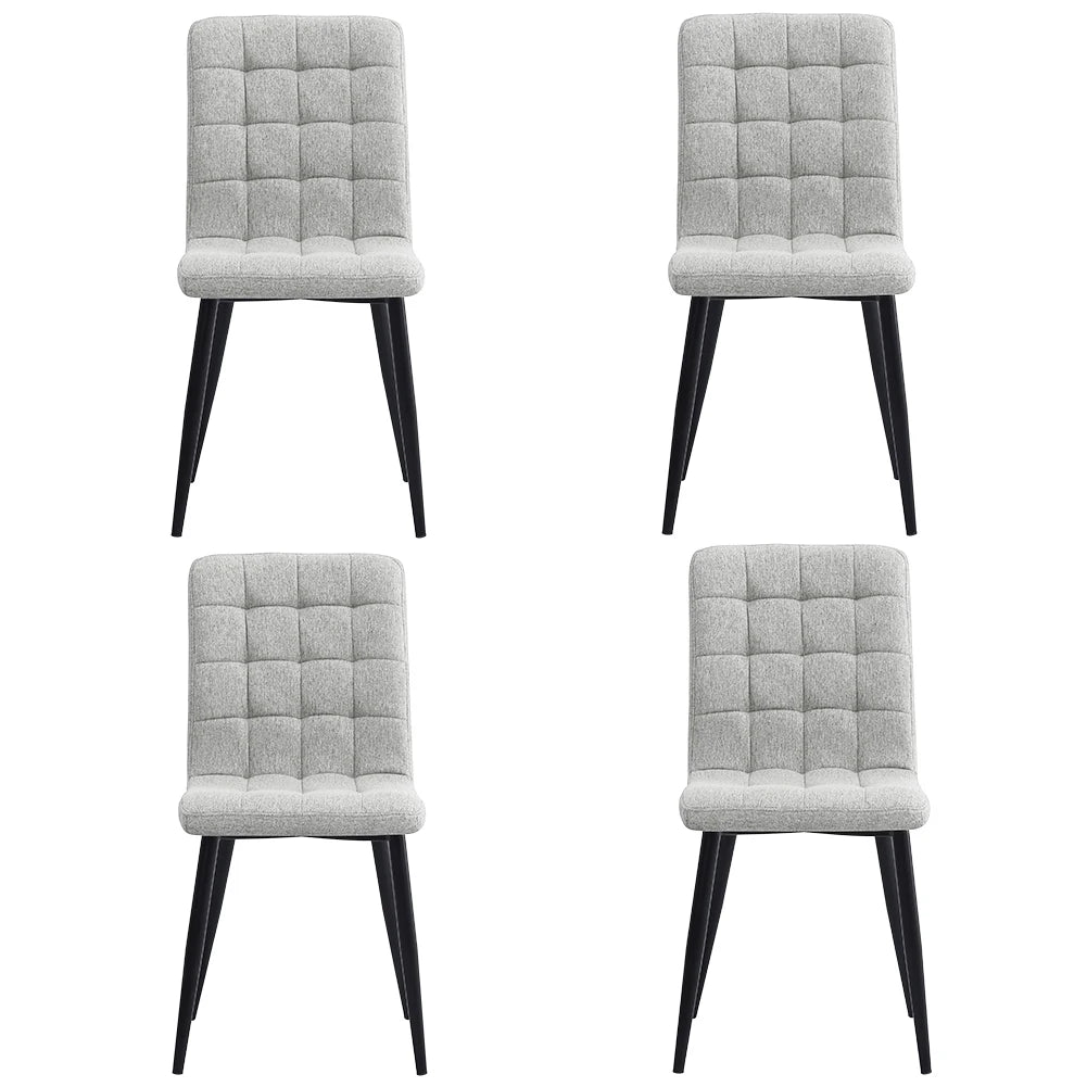 Voltsify 4Pcs Tufted Modern Armless Dining Chairs with Metal Legs
