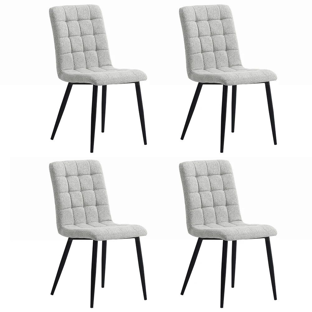 Voltsify 4Pcs Tufted Modern Armless Dining Chairs with Metal Legs