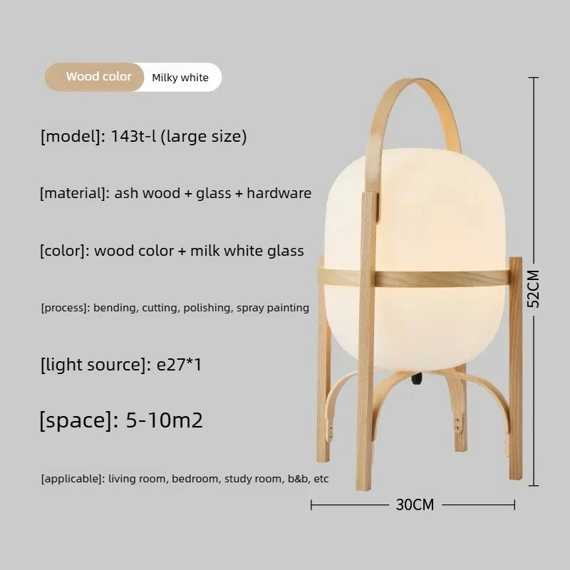 Wabi Sabi style Japanese living room, study, bedroom, creative reading light, Nordic portable wooden desk lamp, floor lamp