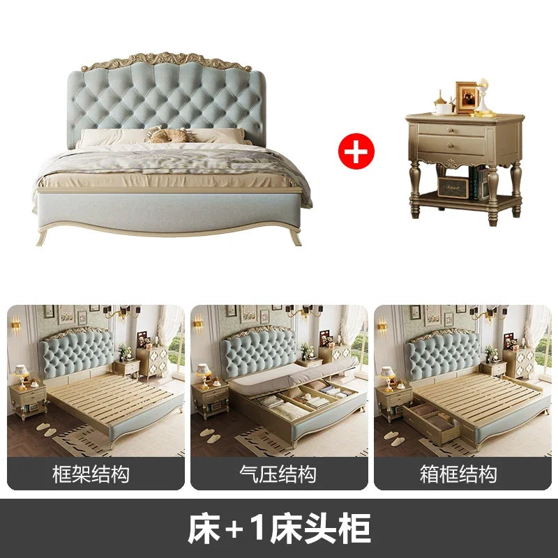 Luxury Bedroom Massage Bed European Leather Princess Sleeping Wooden Girls Bed Loft Modern Letto Matrimoniale Unique Furniture