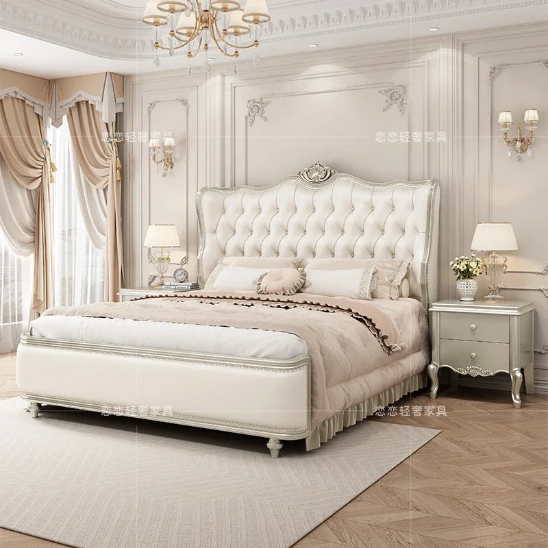 Wooden Design Massage Bed Bedroom Frame Luxury Girls Bed European Queen Modern Safe Simple Letto Matrimoniale Home Furniture