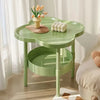 2-Layer Round Table w/ Storage Rack & Cabinet. Compact Organizer for Living Room, Bedroom, Office. Perfect for Holiday Decor!