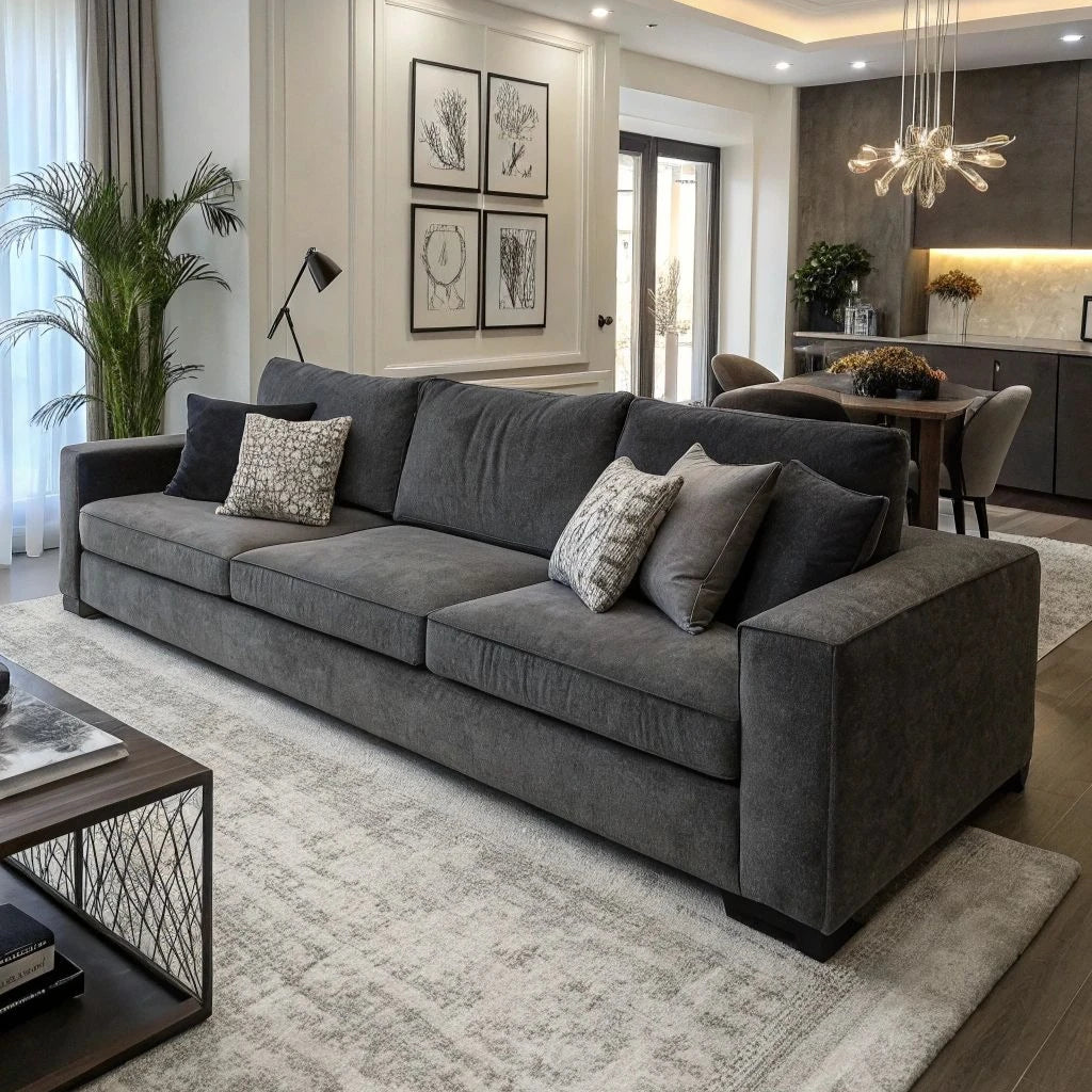 Modern Simple Office Sofa Set Three-Person Couch Coffee Table & Leather Reception Negotiation for Living Room Sofa Combination