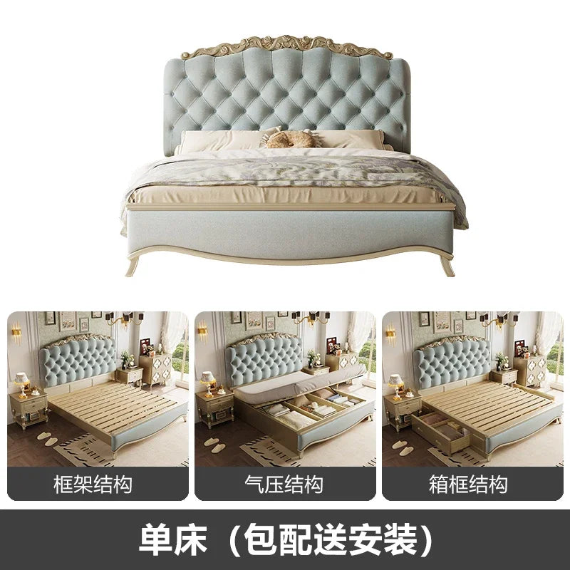 Luxury Bedroom Massage Bed European Leather Princess Sleeping Wooden Girls Bed Loft Modern Letto Matrimoniale Unique Furniture