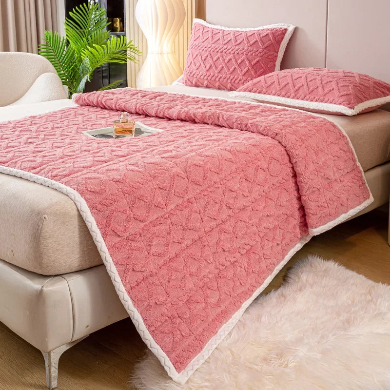 Winter Warm Thick Mattress Topper Pad Fleece Bedspread Soft Non-slip Thin Tatami Mat Home Dormitory Bedsheet Mattress Cover