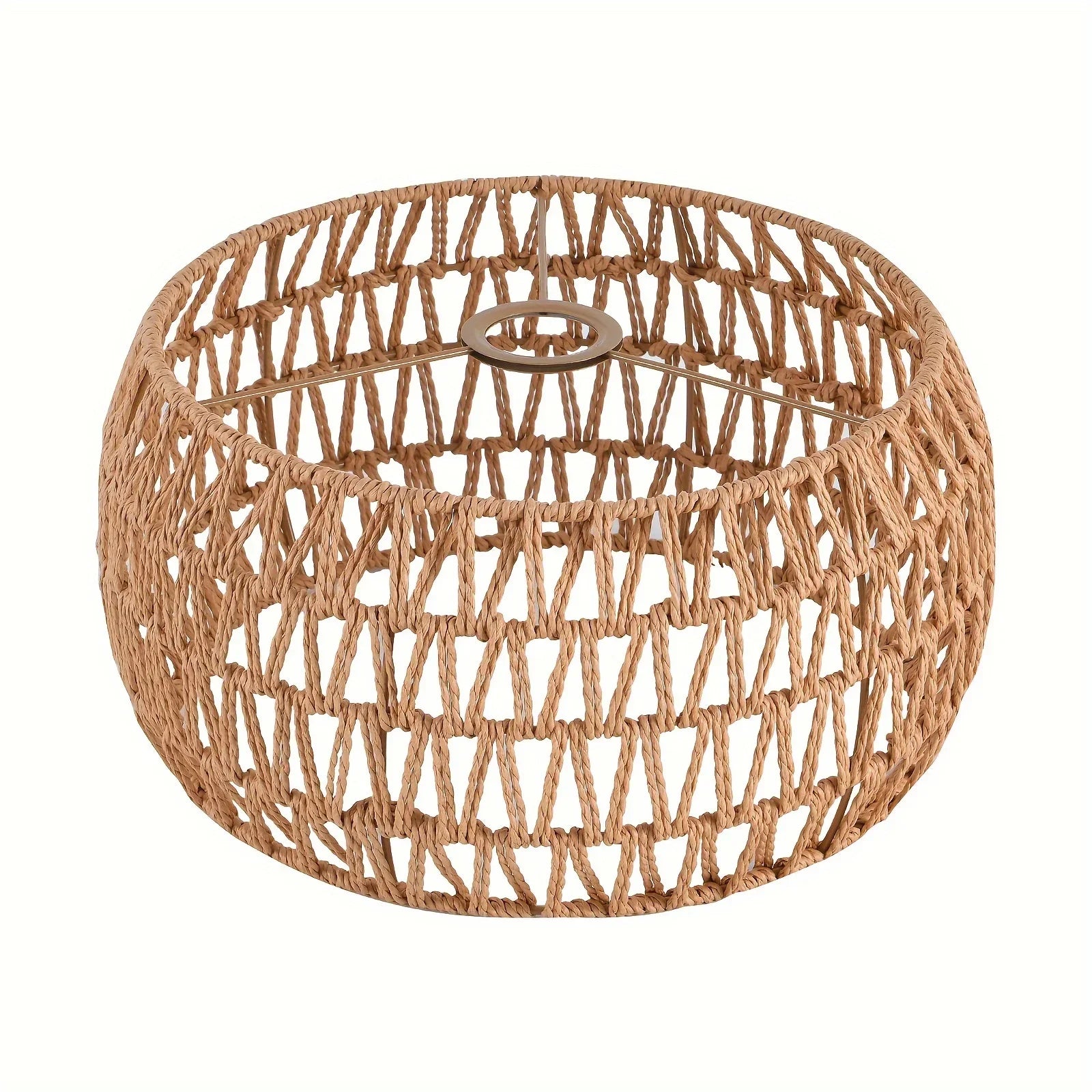 Rustic Braided Rope Lampshade Pendant Lights Handmade Bamboo Rattan Wicker Hanging Lamp for Kitchen Living Room Bedroom Corridor