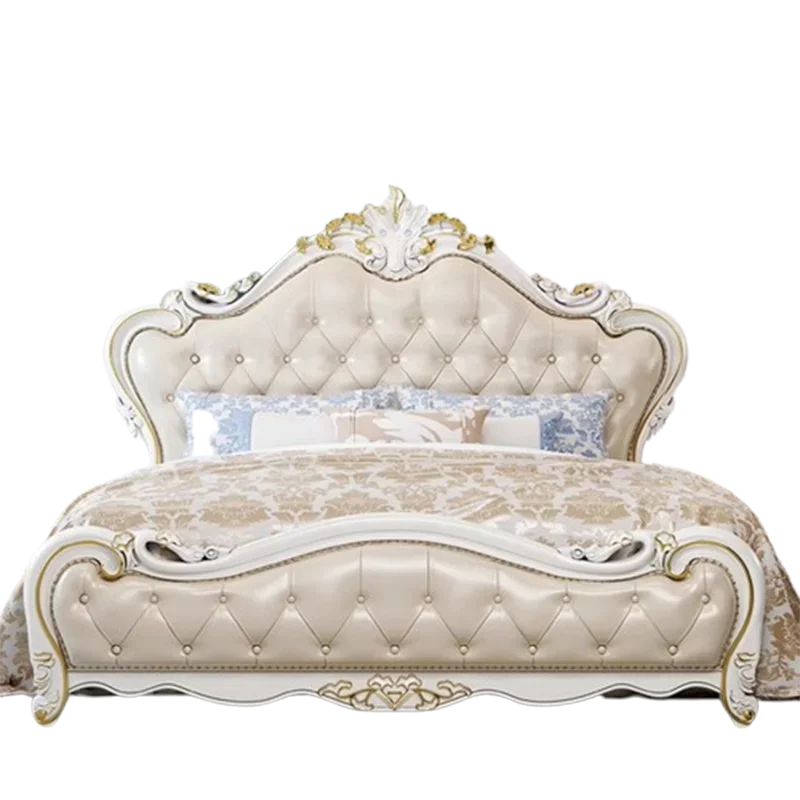 Castle Luxury Bed Modern Sofa Bedroom Frame Massage Bed Double Princess Sleeping Design Wooden Full Muebles Hotel Furniture