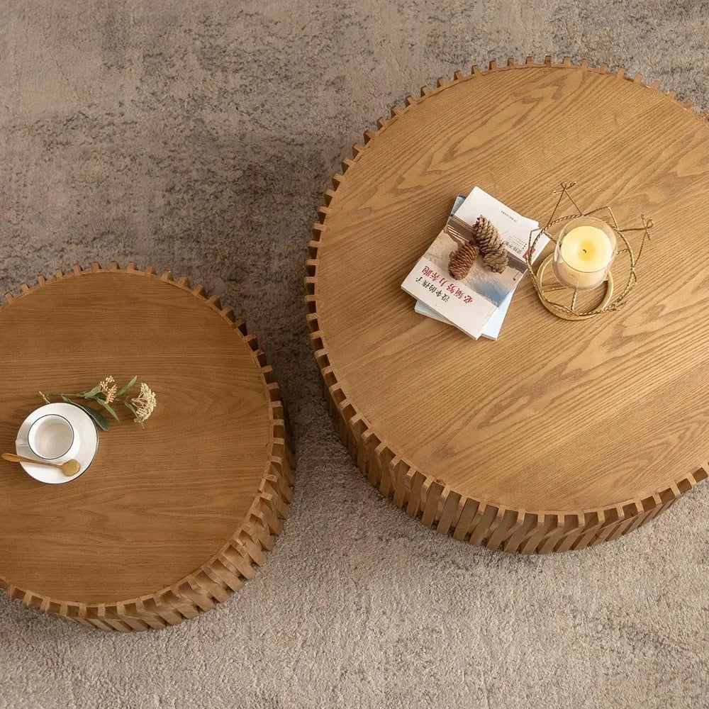 For Furniture for the Living Room Natural (Set of 2) Stool Stool Office and Dining Room Hocker 31.5'' Round Coffee Table