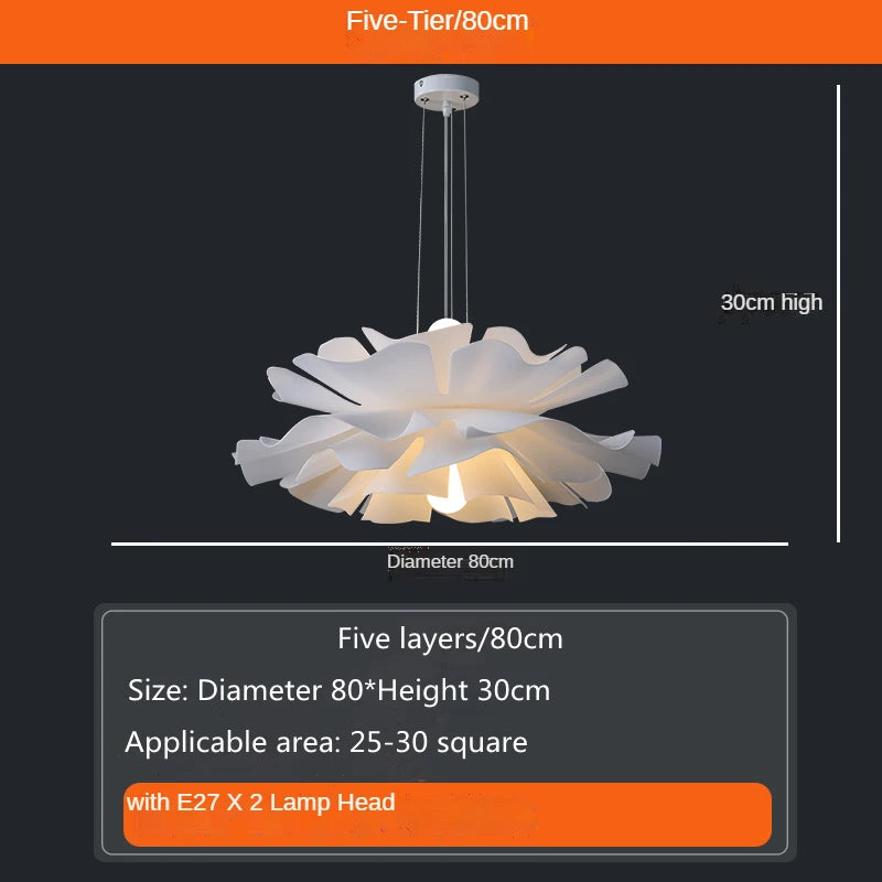 Love Me Not chandelier bedroom flower lamp simple white lamp shade indoor kitchen decor outdoor Nordic design girls room light