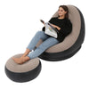 Lazy Inflatable Lounge Chair for Adults Folding Portable Lazy Sofa with Foot Stool Air Couch Sofa for Livingroom and Bedroom