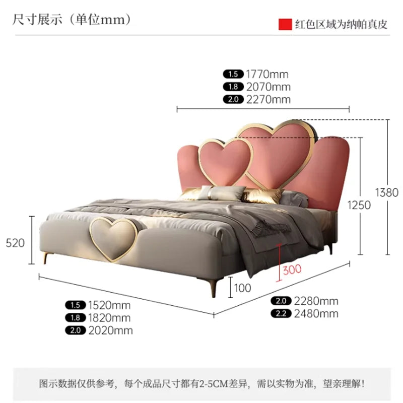 Princess New Chinese Beds Minimalist Lazy Design Comfortable Beds Storage European Aesthetics Wood Cama De Casal Home Furniture