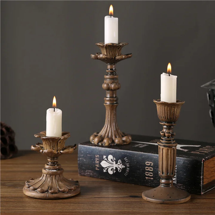 Retro carved candlestick handicrafts, romantic candlelight dinner props, decorations, candlestick ornaments