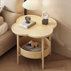 2-Layer Round Table w/ Storage Rack & Cabinet. Compact Organizer for Living Room, Bedroom, Office. Perfect for Holiday Decor!
