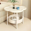 2-Layer Round Table w/ Storage Rack & Cabinet. Compact Organizer for Living Room, Bedroom, Office. Perfect for Holiday Decor!