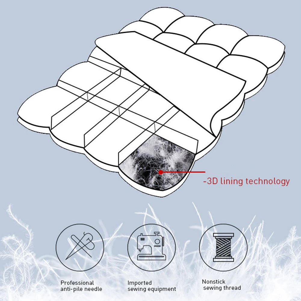 Liv-Esthete Luxury 100% White Goose Down Comforter 3D Bread Duvet Quilt Winter All Season Soft Blanket 100% Cotton Shell For You