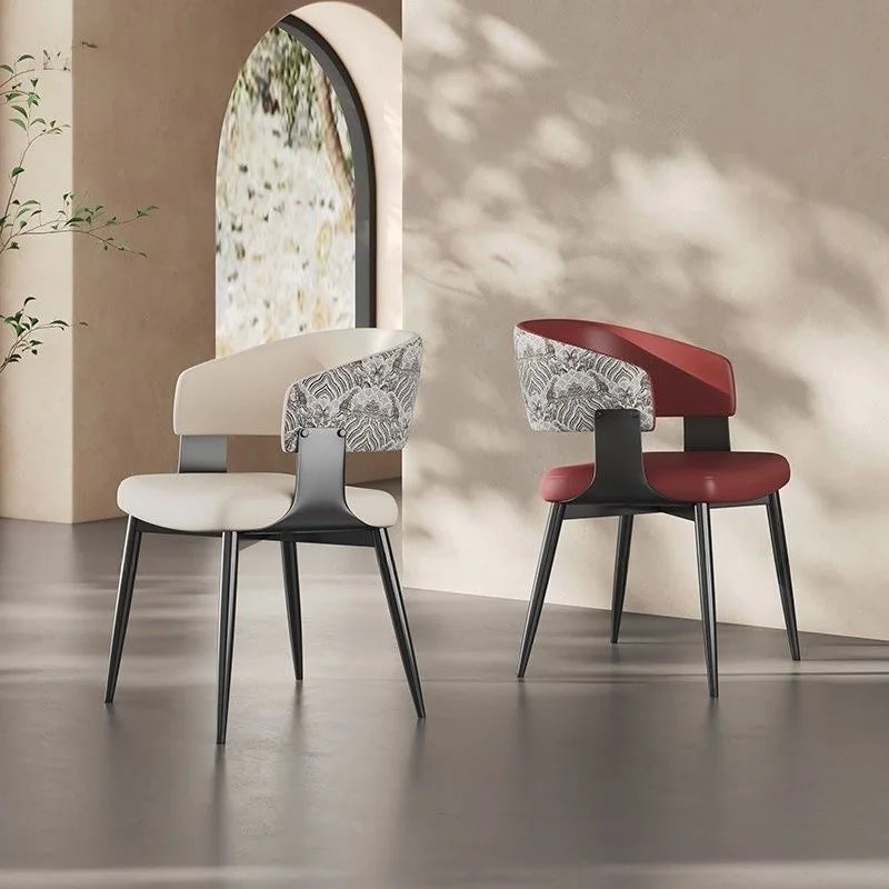 Modern Minimalist Dining Chairs with Backrest for Home Table And Hotel Island Bar Stools with Armrests