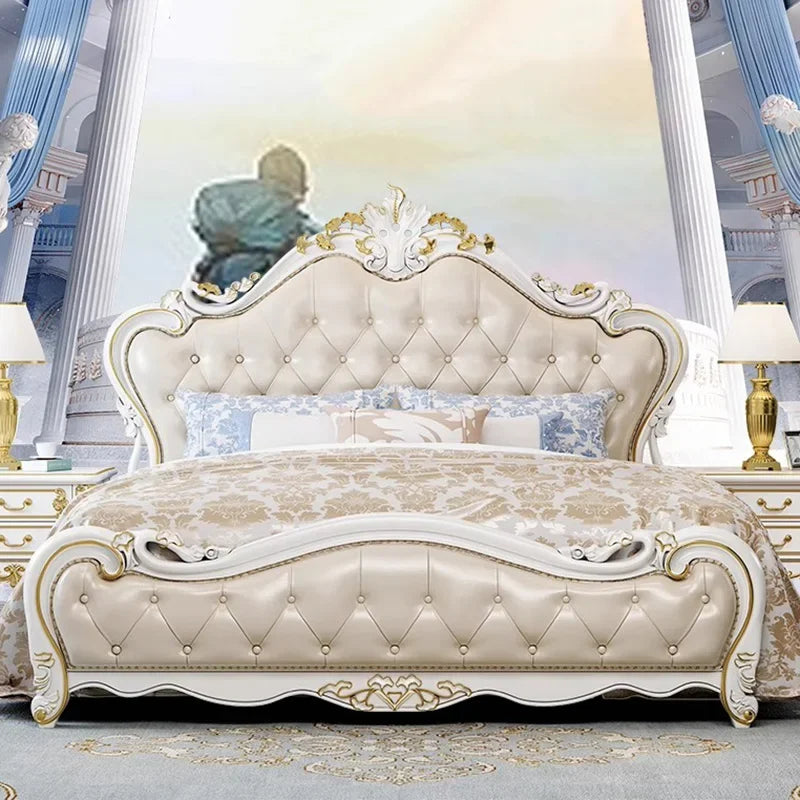 Castle Luxury Bed Modern Sofa Bedroom Frame Massage Bed Double Princess Sleeping Design Wooden Full Muebles Hotel Furniture