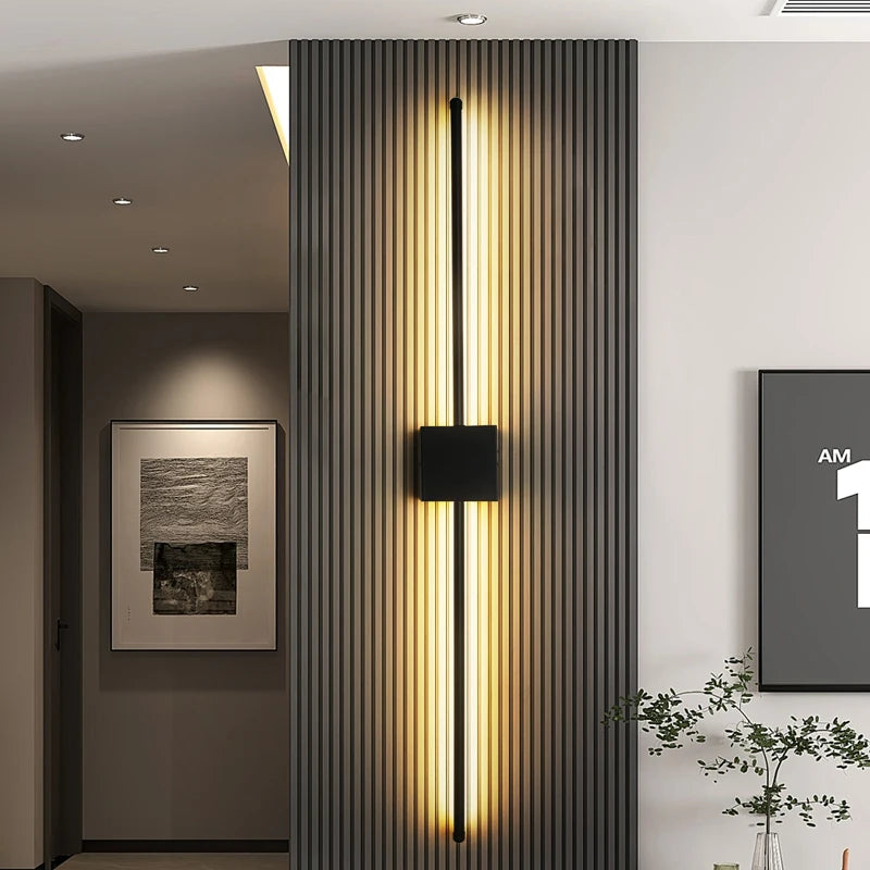 Modern LED Wall Lamp Minimalist Led Light Bedroom Bedside Long Strip Wall Sconces Living Room Sofa Home Indoor Lighting Fixture