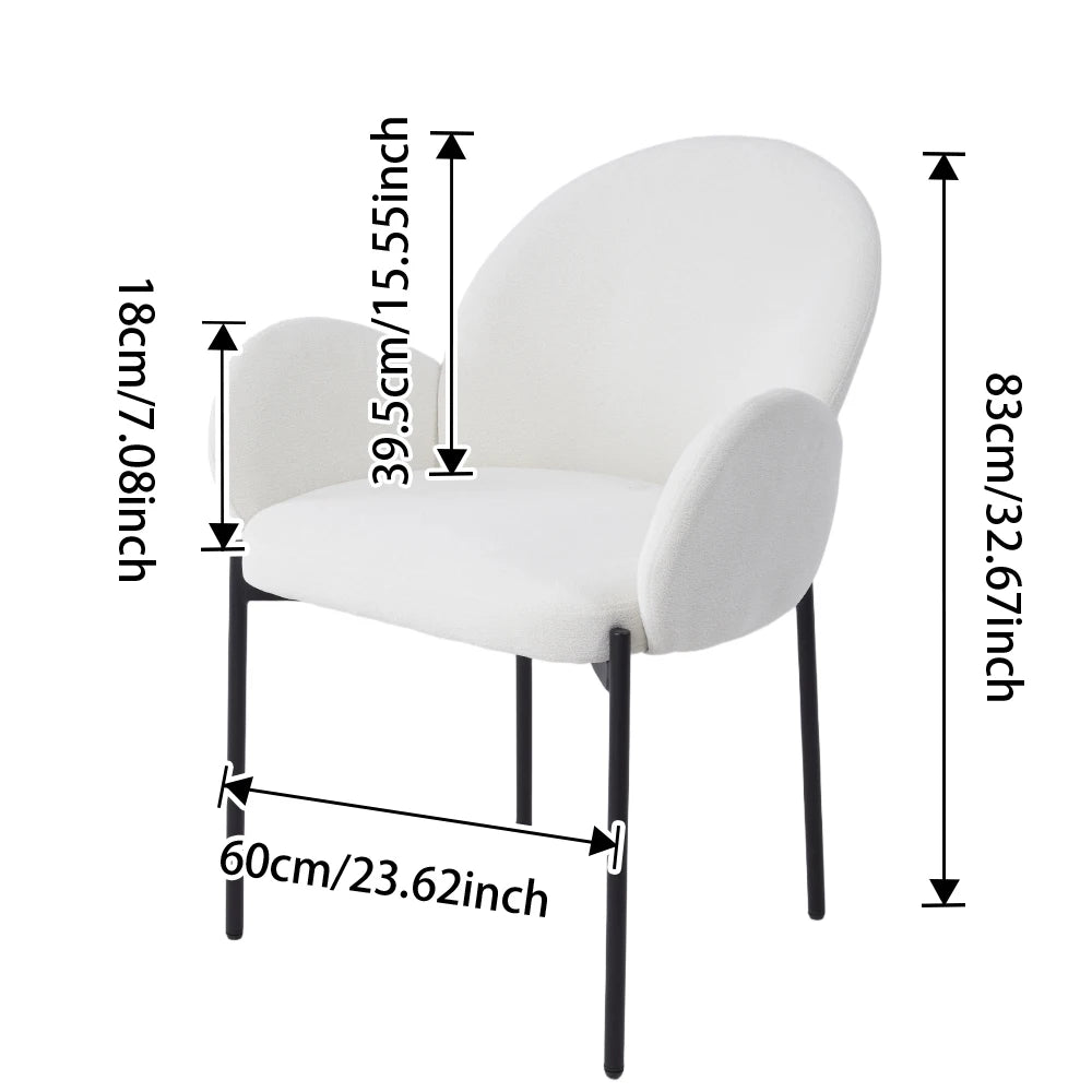 【Breeins】2Pcs Upholstered Dining Chairs with Armrest