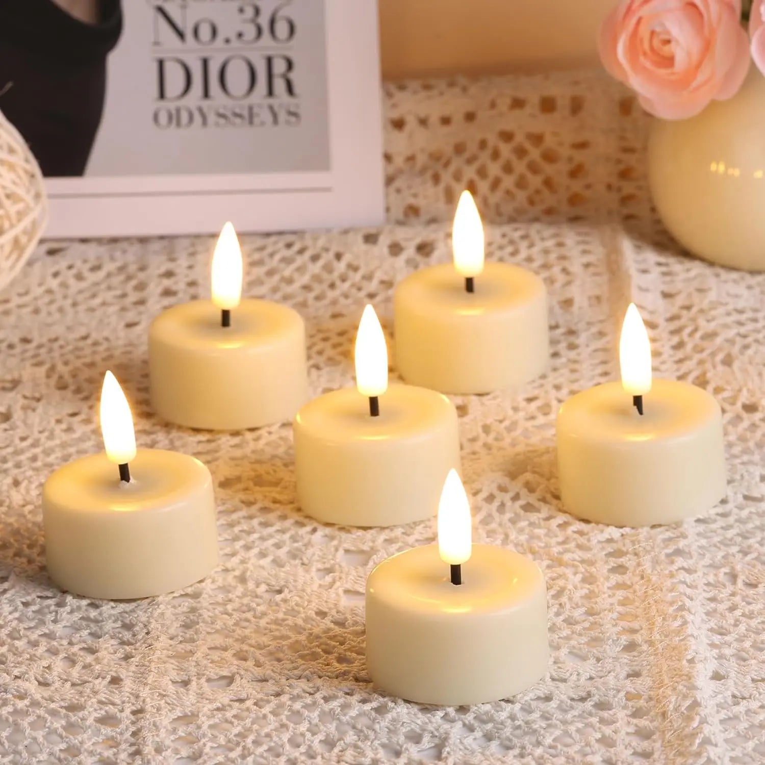 12-24pcs LED Candles Battery Powered Flickering Tea Light Flameless Candles for Birthday Wedding Party Decor