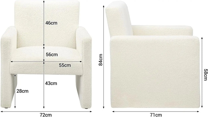 Living Room, Teddy Sofa Small Armchair for Small Space, Single Comfy Bucket Chair with Fluffy