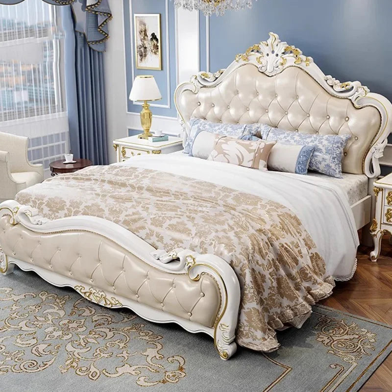 Castle Luxury Bed Modern Sofa Bedroom Frame Massage Bed Double Princess Sleeping Design Wooden Full Muebles Hotel Furniture