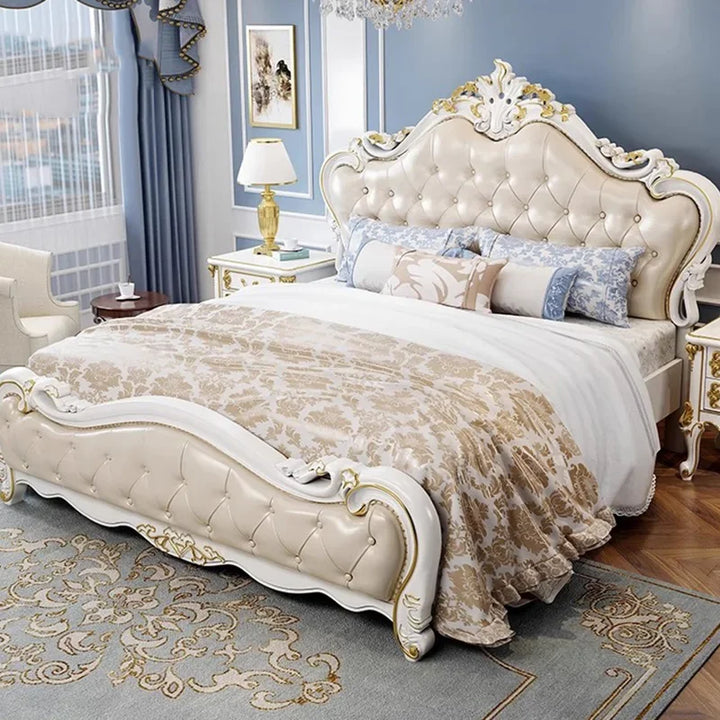 Castle Luxury Bed Modern Sofa Bedroom Frame Massage Bed Double Princess Sleeping Design Wooden Full Muebles Hotel Furniture