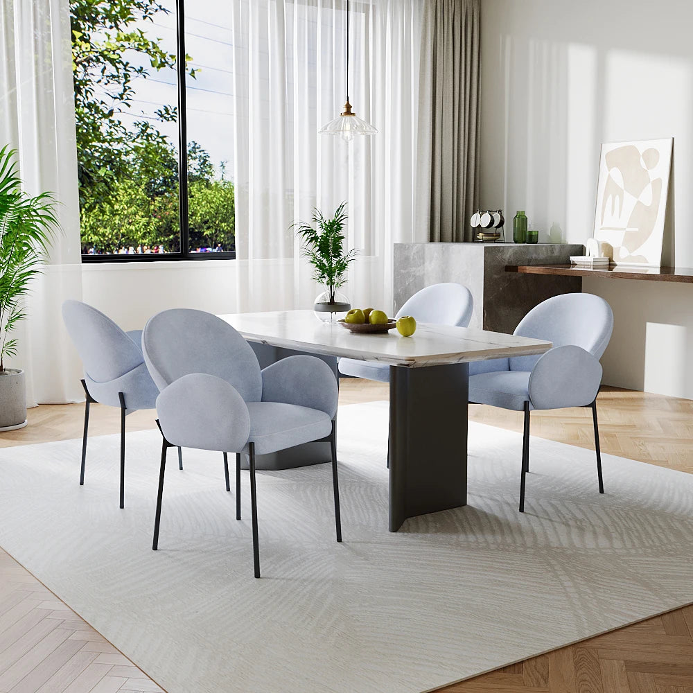 【Breeins】2Pcs Upholstered Dining Chairs with Armrest
