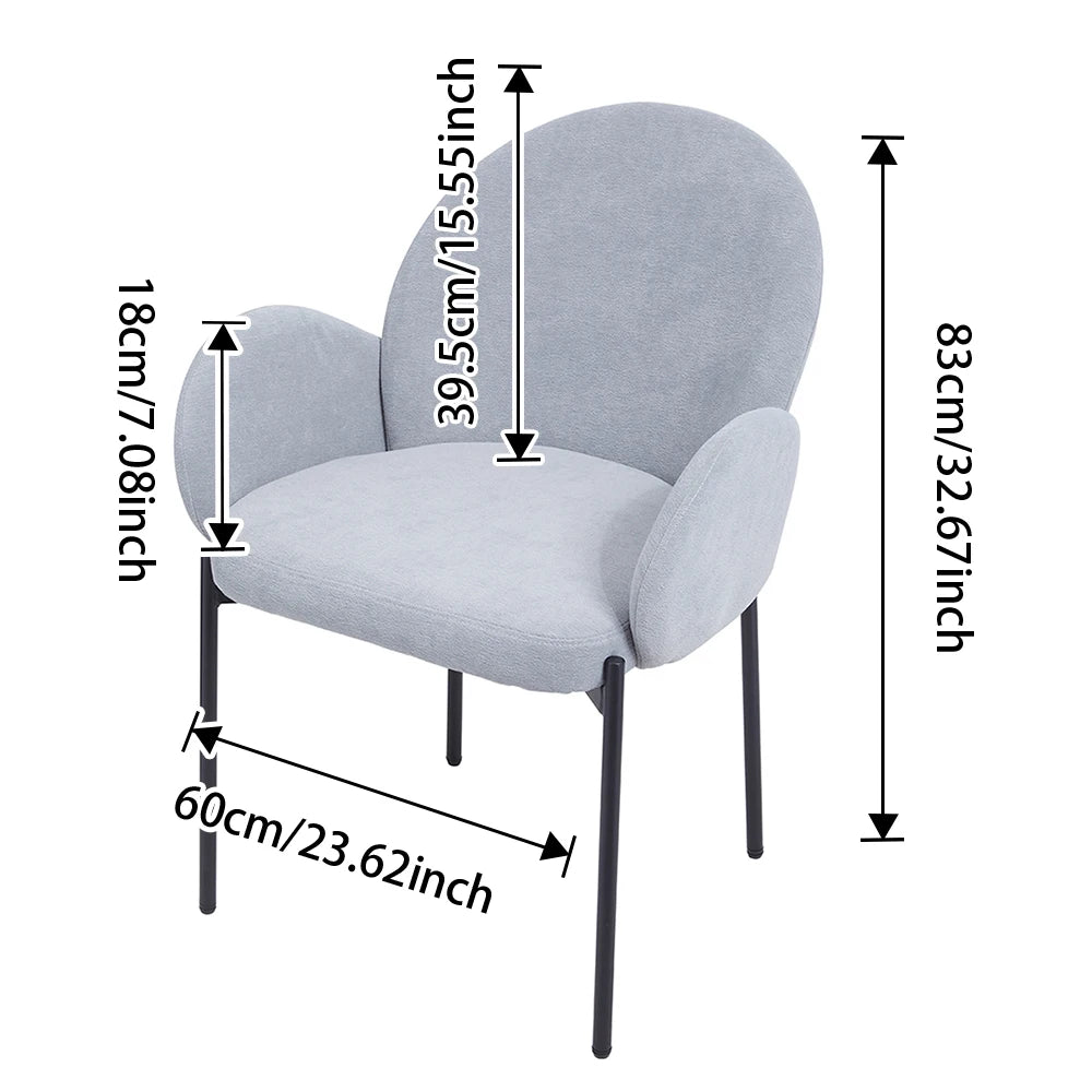 【Breeins】2Pcs Upholstered Dining Chairs with Armrest